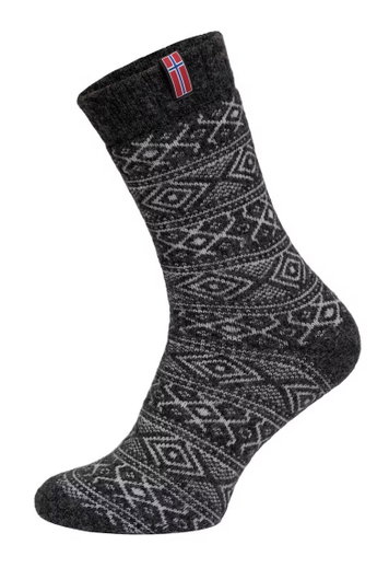 HomeOfSocks Wollsocke Skandinavisch Flag Norwegen anthrazitgrau - 1 Paar