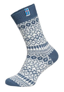 HomeOfSocks Wollsocke Skandinavisch Flag Island hellblau - 1 Paar