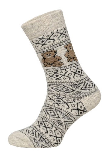 HomeOfSocks Wollsocke Skandinavisch Teddy wollweiss - 1 Paar