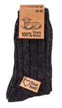 HomeOfSocks Wollsocken 100% Virgin Wool grau - 1 Paar
