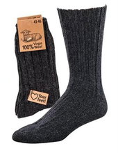 HomeOfSocks Wollsocken 100% Virgin Wool grau - 1 Paar