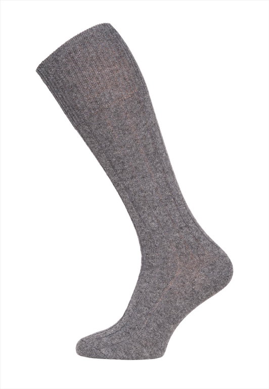 HomeOfSocks Kniestrümpfe Luxuriöse (Merinowolle und Kaschmir) anthrazitgrau - 1 Paar
