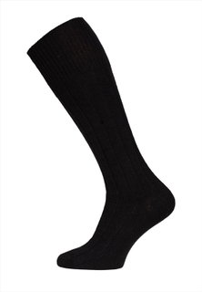 HomeOfSocks Kniestrümpfe Luxuriöse (Merinowolle und Kaschmir) schwarz - 1 Paar
