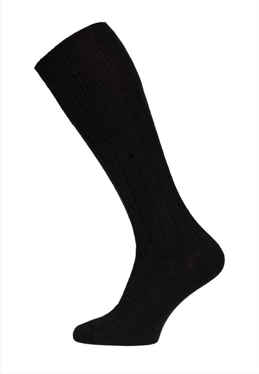 HomeOfSocks Kniestrümpfe Luxuriöse (Merinowolle und Kaschmir) schwarz - 1 Paar