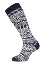 HomeOfSocks Kniestrümpfe Skandinavisch Norwegen (Lammwolle) navyblau - 1 Paar