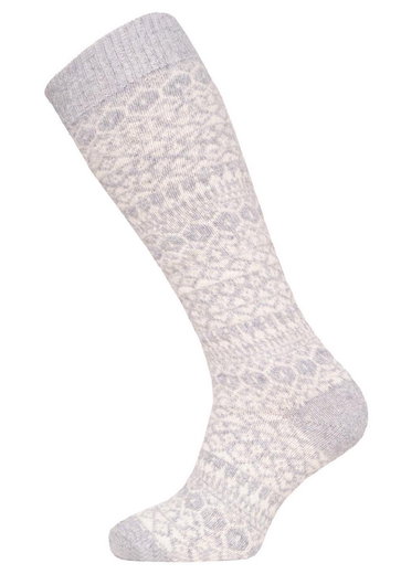 HomeOfSocks Kniestrümpfe Skandinavisch Norwegen (Lammwolle) hellgrau - 1 Paar