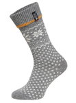HomeOfSocks Lammwollsocke Skandinavisch Flag 47 grau - 1 Paar