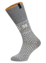 HomeOfSocks Lammwollsocke Skandinavisch Flag 47 grau - 1 Paar