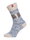 HomeOfSocks Wollsocke Thick Flag Teddy wollweiss/blau - 1 Paar