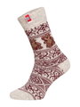 HomeOfSocks Wollsocke Thick Flag Teddy wollweiss/rot - 1 Paar