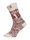HomeOfSocks Wollsocke Thick Flag Teddy wollweiss/rot - 1 Paar