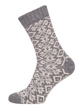 HomeOfSocks Wollsocke Hygge Wintermuster grau Damen - 1 Paar