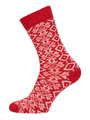 Skarpety wełniane HomeOfSocks Hygge wzór zimowy czerwony damskie - 1 para