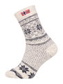 HomeOfSocks Wollsocke Skandinavisch Thick Flag Norwegen ecru/navyblau - 1 Paar