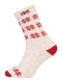 HomeOfSocks Wollsocke Skandinavisch Thick Flag Norwegen ecru/rot - 1 Paar