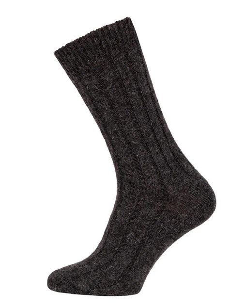 HomeOfSocks Wollsocke Hygge Alpaka (Schurwolle und Alpakawolle) anthrazitgrau - 1 Paar