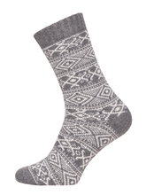 HomeOfSocks Wollsocke Hygge (Wolle, Skandinavisch Design) grau - 1 Paar