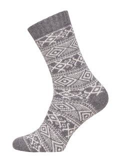 HomeOfSocks Wollsocke Hygge (Wolle, Skandinavisch Design) grau - 1 Paar