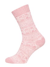 HomeOfSocks Wollsocke Hygge (Wolle, Skandinavisch Design) rosa/pink - 1 Paar