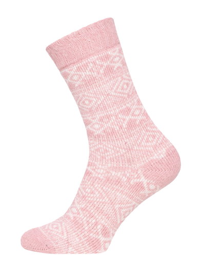 HomeOfSocks Wollsocke Hygge (Wolle, Skandinavisch Design) rosa/pink - 1 Paar