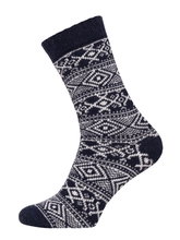 HomeOfSocks Wollsocke Hygge (Wolle, Skandinavisch Design) navyblau - 1 Paar