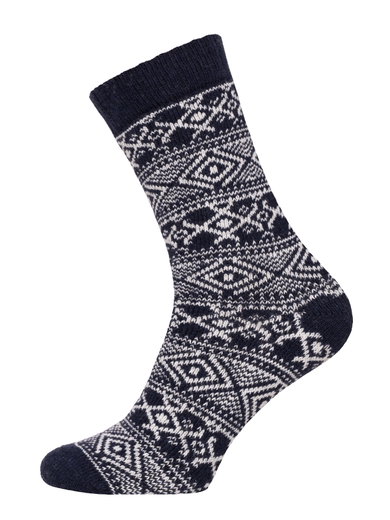 HomeOfSocks Wollsocke Hygge (Wolle, Skandinavisch Design) navyblau - 1 Paar