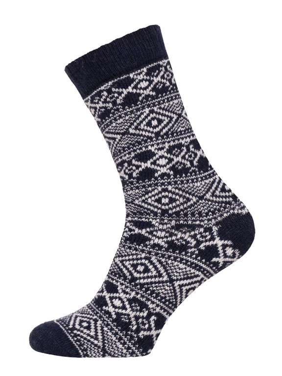 HomeOfSocks Wool Sock Hygge (Wool, Scandinavian Design) navy blue - 1 Pair