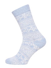 HomeOfSocks Wollsocke Hygge (Wolle, Skandinavisch Design) hellblau - 1 Paar