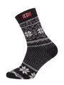 HomeOfSocks Wollsocke Skandinavisch Thick Flag Norwegen anthrazitgrau/ecru - 1 Paar