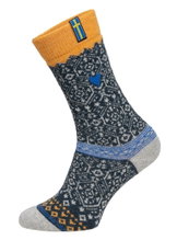HomeOfSocks Wollsocke Skandinavisch Sweden navyblau/orange - 1 Paar