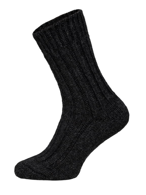 HomeOfSocks Wollsocken Alpaka Natur schwarz - 2 Paar