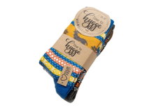 HomeOfSocks Wollsocken Hygge mit Elch Motiv mehrfarbig blau/anthrazit Damen - 2 Paar
