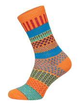 HomeOfSocks Wool Socks Hygge Multicoloured Orange/Pink - 2 Pairs