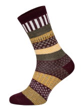 HomeOfSocks Wool Socks Hygge Multicoloured Orange/Brown - 2 Pairs