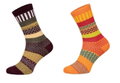 HomeOfSocks Wollsocken Hygge mehrfarbig orange/braun - 2 Paar