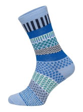 HomeOfSocks Wool Socks Hygge Multicoloured Orange/Blue - 2 Pairs