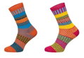 HomeOfSocks Wollsocken Hygge mehrfarbig pink/orange/blau - 2 Paar