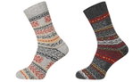 HomeOfSocks Wollsocken Hygge Norweger Design anthrazit/grau/bunt - 2 Paar