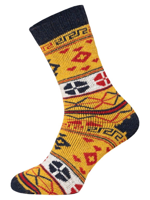 HomeOfSocks Wollsocken Hygge gelb/bunt - 2 Paar