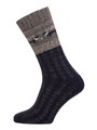 HomeOfSocks Wollsocken Thick Skandinavisch Rentier navyblau/grau - 1 Paar
