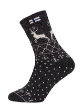 HomeOfSocks Wollsocken Thick Flag Skandinavisch Finnland anthrazitgrau/ecru - 1 Paar