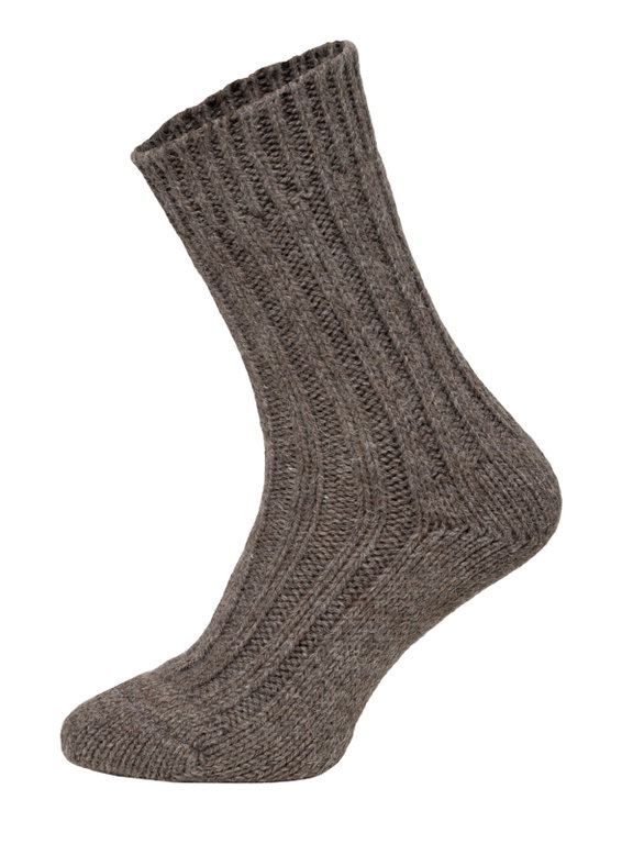 HomeOfSocks Wollsocken Alpaka Natur hellgrau/braun- 2 Paar