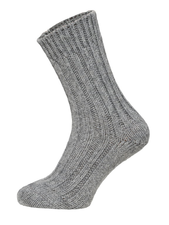 HomeOfSocks Wollsocken Alpaka Natur hellgrau/anthrazitgrau - 2 Paar