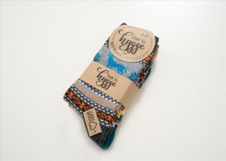 HomeOfSocks Wollsocken Hygge mit Elch Motiv bunt - 1 Paar
