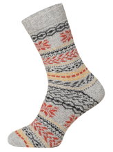 HomeOfSocks Wollsocken Hygge Norweger Design anthrazit/grau/bunt - 2 Paar