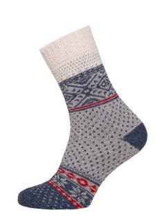 HomeOfSocks Wollsocke Hygge (45% Wolle) blau/bunt - 1 Paar