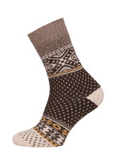 HomeOfSocks Wollsocke Hygge (45% Wolle) braun/bunt - 1 Paar