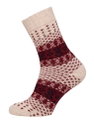 HomeOfSocks Wool Socks Hygge Colourful Jacquard beige/red - 1 Pair