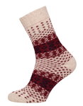 HomeOfSocks Wool Socks Hygge Colourful Jacquard beige/red - 1 Pair