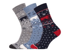 HomeOfSocks Wollsocken Hygge Ice Bear grau - 1 Paar